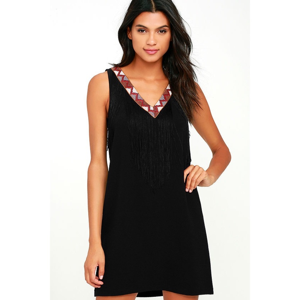 Jack by BB Dakota Cunningham Black Fringe Dress - Size Small